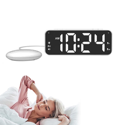 Digital Alarm Clock with Vibration Bed Shaker for Heavy Sleepers White