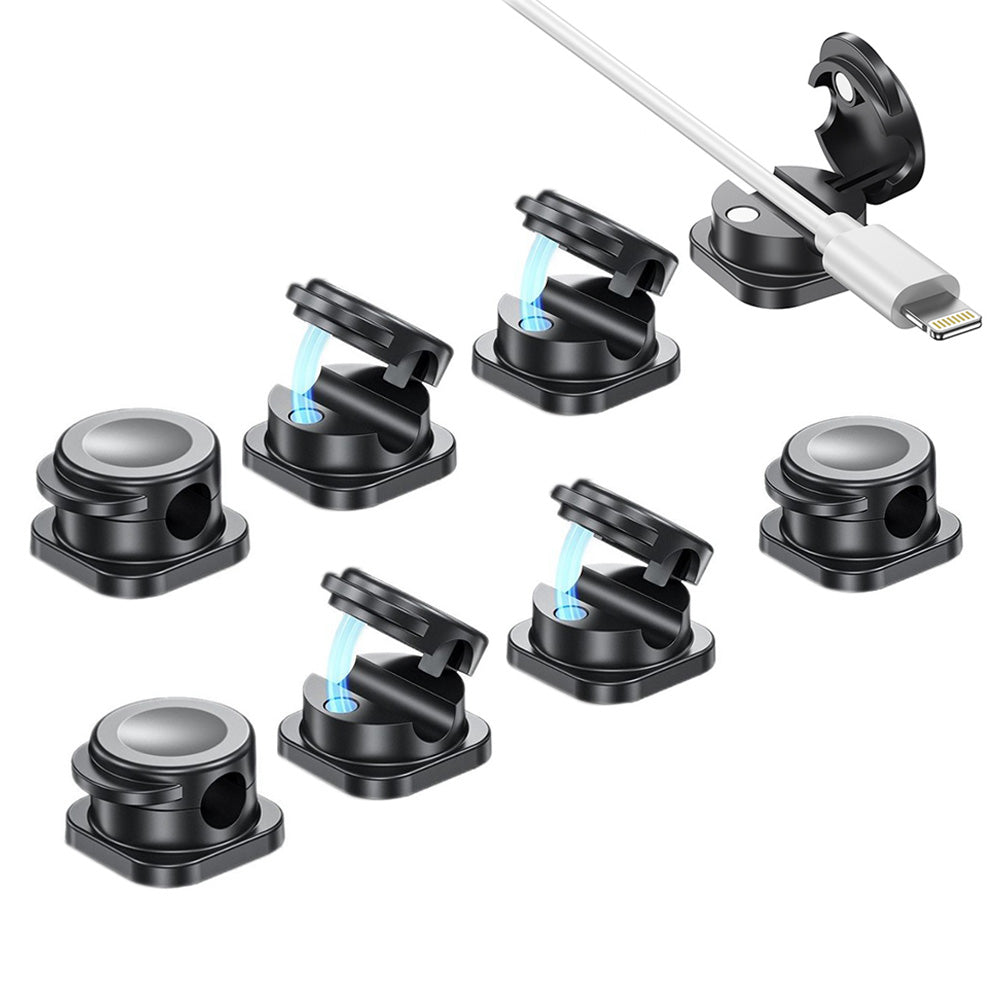 8Pcs Cable Organizer Clips Cord Management Snap Lock for Home Office Black