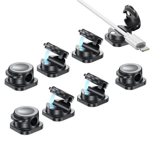 8Pcs Cable Organizer Clips Cord Management Snap Lock for Home Office Black