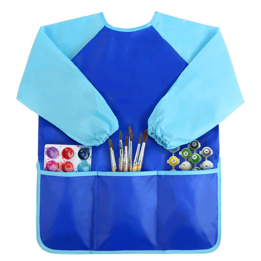 Kids Art Smock Waterproof Painting & Craft Apron for Children Also for Cooking Blue