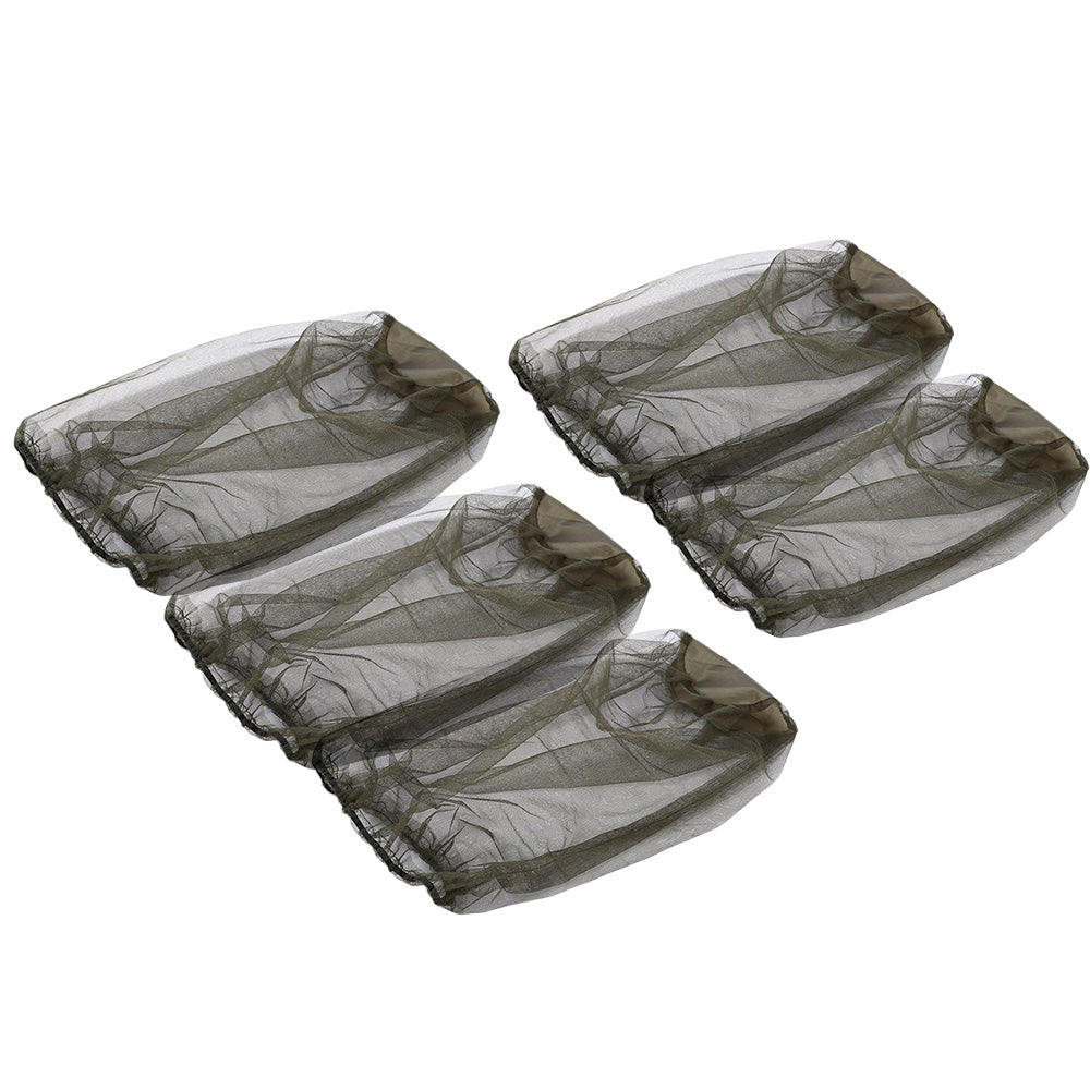 5PCS Mosquito Head Net Bug Hat for Camping Hiking Fishing and Gardening Army Green
