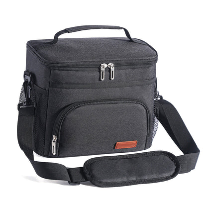 Insulated Lunch Box Leak-Proof Cooler Bag with 4 Pockets Black