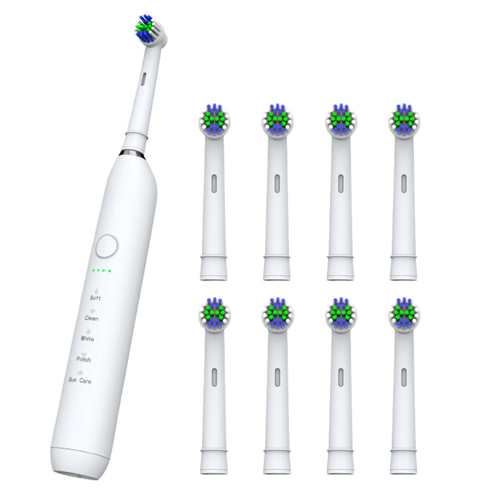 Electric Toothbrush with 5 Modes and 8 Brush Heads-White