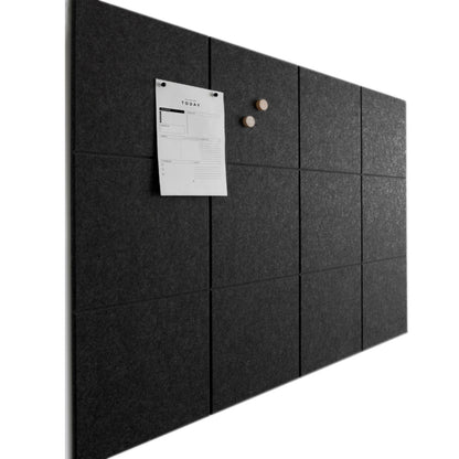 12Pcs Felt Wall Tiles Self-Adhesive Pin Board Panels for Photos Memos Black