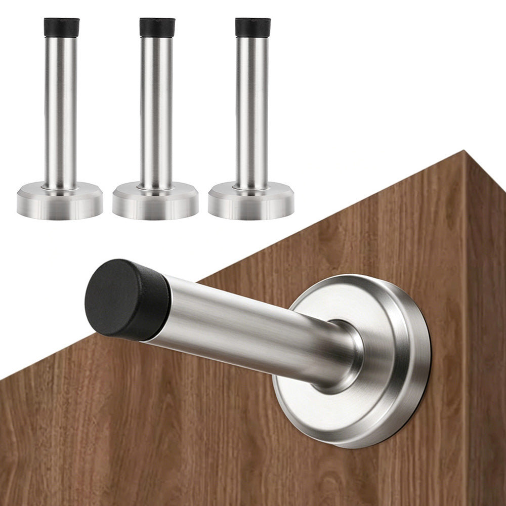 4 Pack Stainless Steel Door Stop-Silver