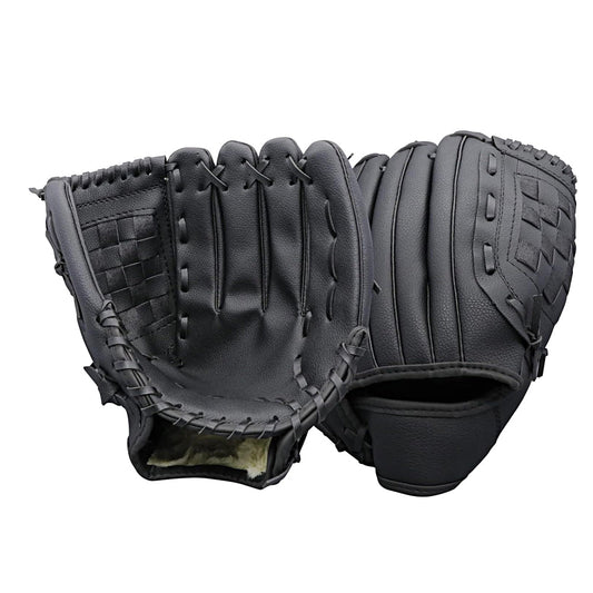 1X Baseball Glove Softball Training Mitt Left Hand Gloves for Children Adult Black