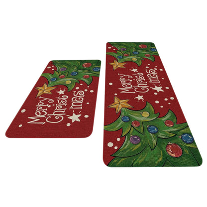 2PCS Christmas Floor Mats Set ¨C Non-Slip Rugs for Kitchen Bathroom Living Room and Doorway Style 3