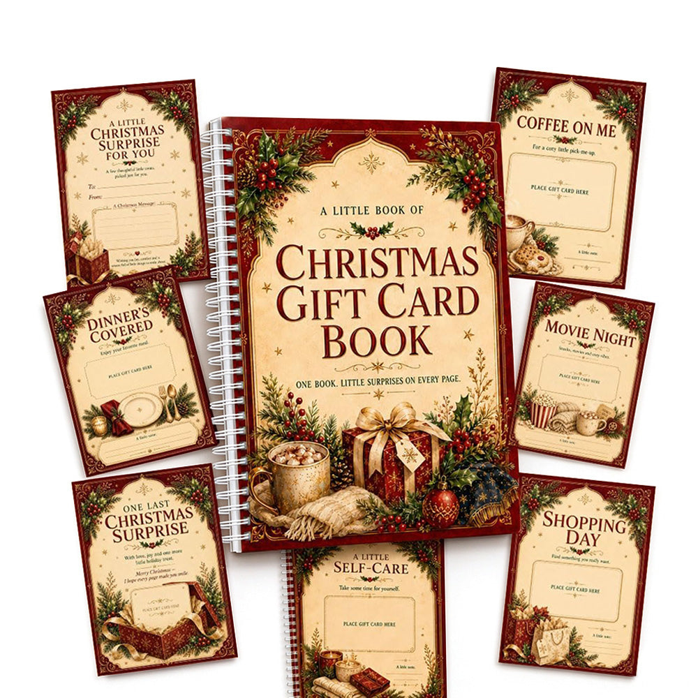 Christmas Presents Card Book Spiral Bound Holder Organiser with Handwritten Notes Style B