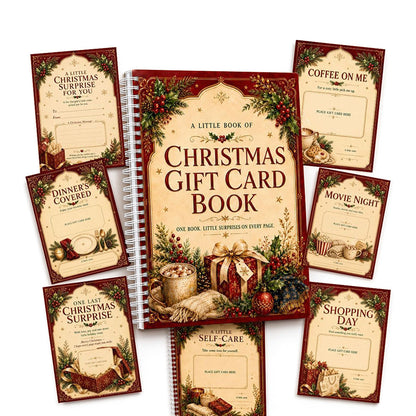 Christmas Presents Card Book Spiral Bound Holder Organiser with Handwritten Notes Style B