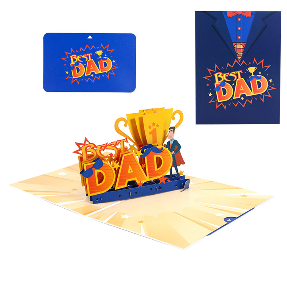 3D Fathers Day Pop Up Card-Blue