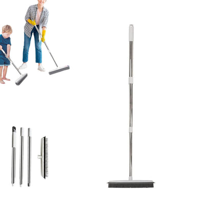 3-Section Soft Bristle Broom Pet Hair Remover Non Scratch Sweeper Brush