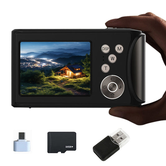 2.4-Inch Digital Point & Shoot Camera with 16X Zoom for Teens and Beginners Black