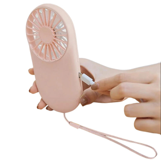 Portable Handheld Mini Fan Rechargeable USB Cooling Fan for Travel Hiking Camping Pink