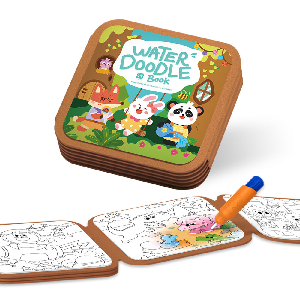Reusable Water Coloring Book Water Doodle Painting Book Toy for Kids Style 1