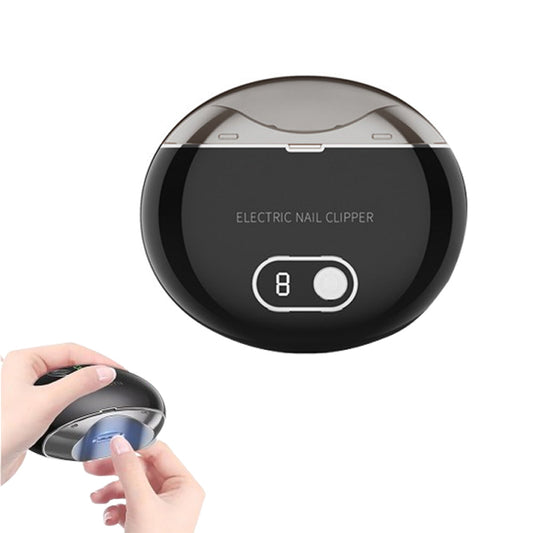 Electric Nail Clipper with Power Display Safe Automatic Nail Trimmer Manicure Tool Black