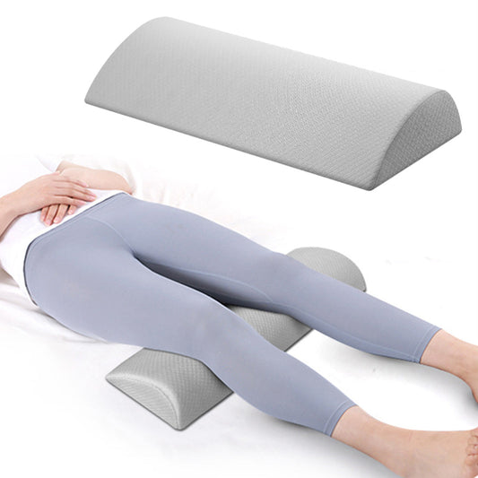 Half Moon Bolster Pillow for Legs Under Knee Support Pillow for Back/Side Sleeping Grey