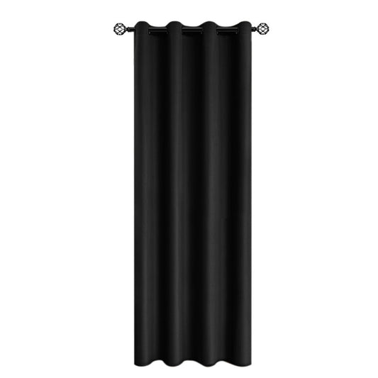 100% Blackout Curtain Panel with Black Liner â€?Heat & Light Blocking Black