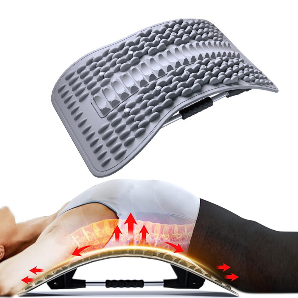 Multi-Level Adjustable Back Stretcher for Lower Back Pain Relief Grey