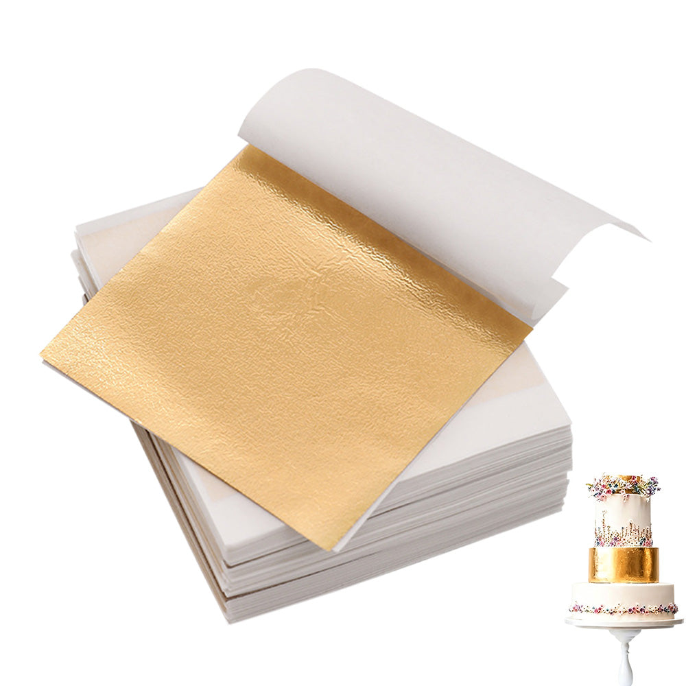 100 PCS Imitation Gold Silver Leaf Sheets-Gold