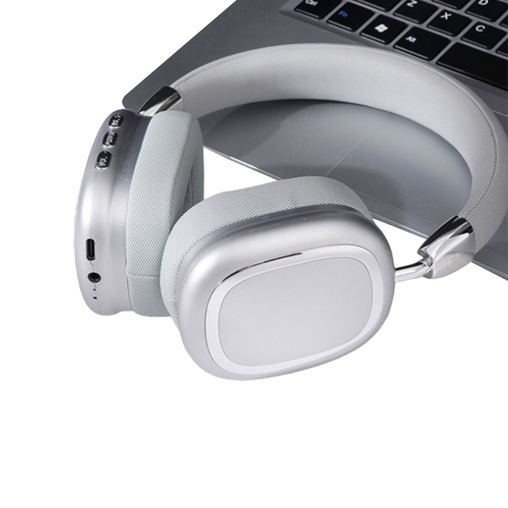 Bluetooth 5.3 Wireless Headphones Stereo Earphones Over Ear Headset Silver