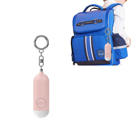 130dB Portable Personal Alarm with LED Light Safety Alarm Device for Girls Children Elderly Pink