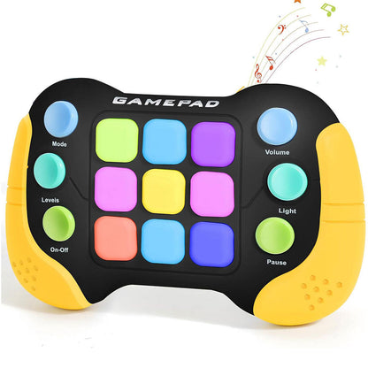 Fast Push RGB Game Toy Handle Electronic Brain and Memory Game Pad for Kids Teens Yellow