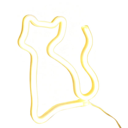 LED Cat Rainbow Neon Sign Night Light Lamp for Bedroom Wall and Bedside Decor Style 1