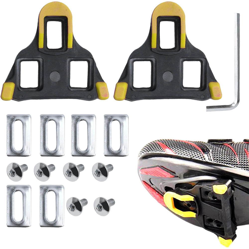 2X Replacement Locking Cycling Pedals Cleat for Road Cycle Yellow