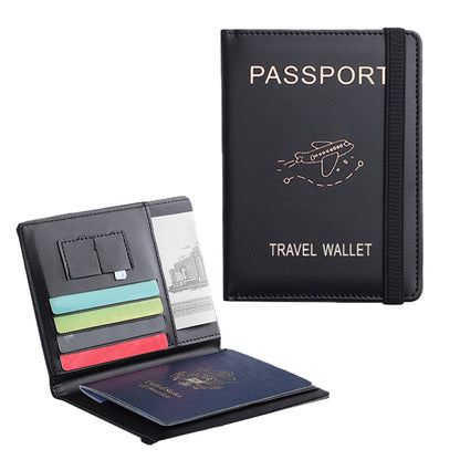 RFID Blocking Passport Holder Travel Passport Wallet Card Holder Black