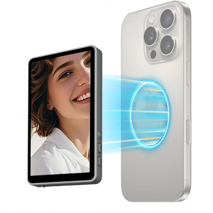 WiFi Vlog Selfie Monitor Screen 3-Mode Back Camera Monitor for Vlog Live Stream Compatible with iPhone and Android Gray