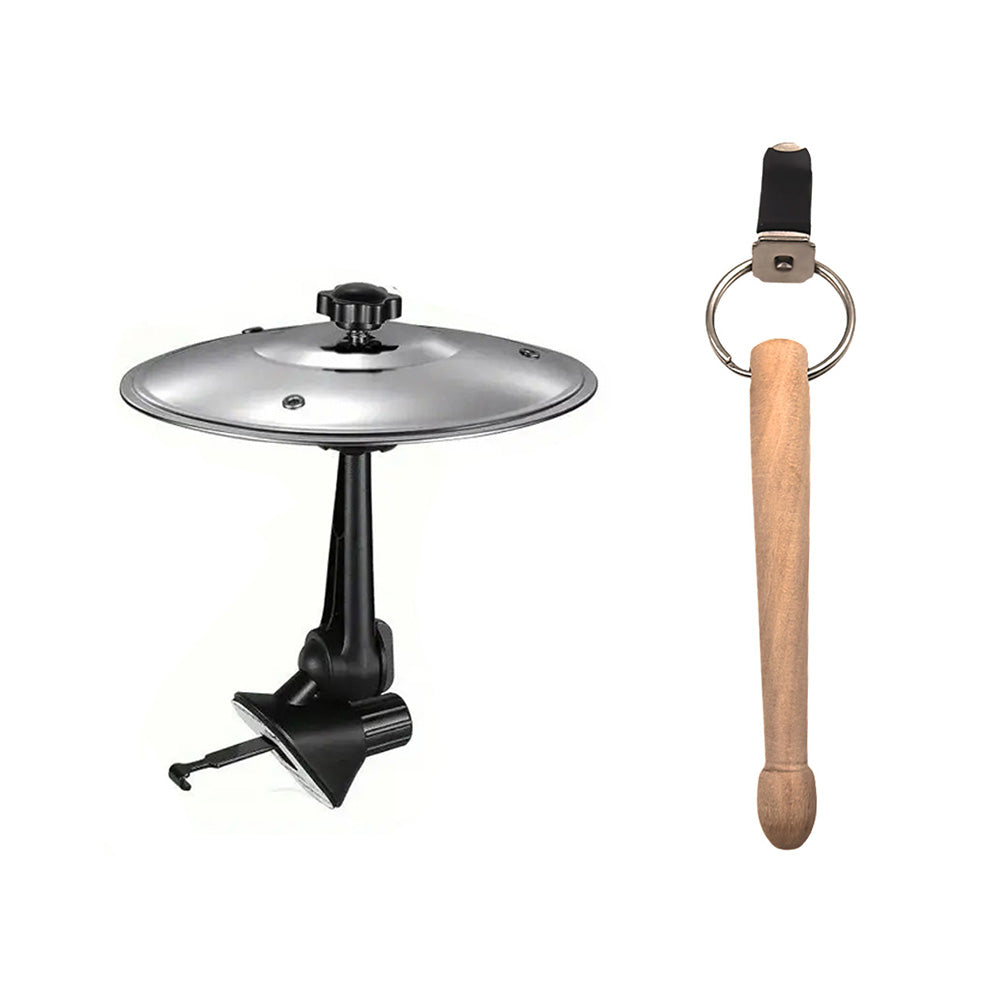 Car Air Vent Mini Drum Cymbal Set with Drum Stick Musical Silver