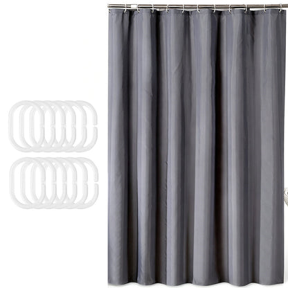 Waterproof Shower Curtain with 12 Hooks-Dark Grey