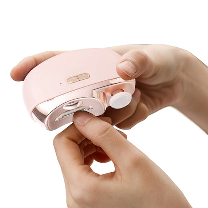 2-in-1 Electric Nail Clipper and Nail Polisher Portable Grooming Tool Pink