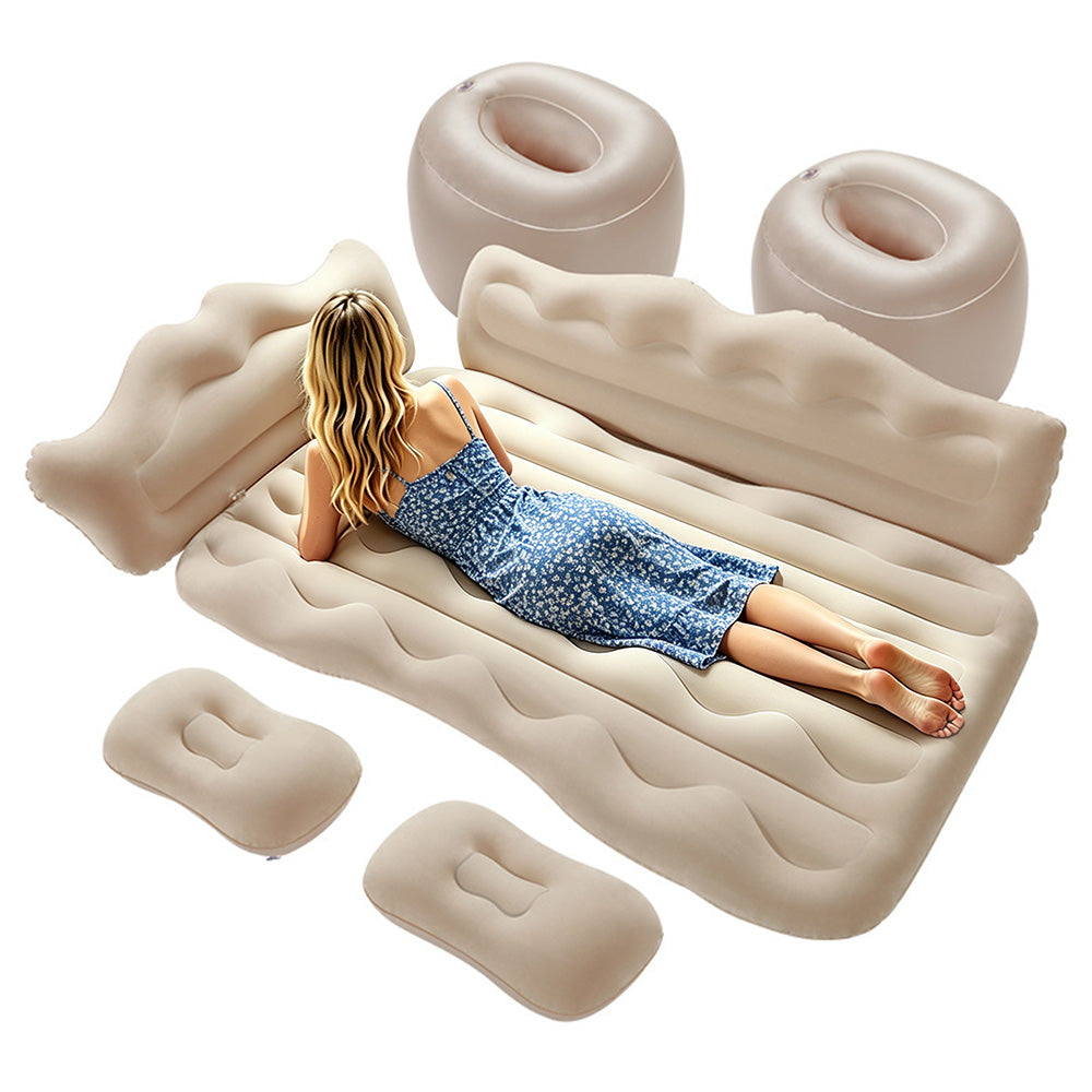Inflatable Car Air Mattress for Back Seat-Beige