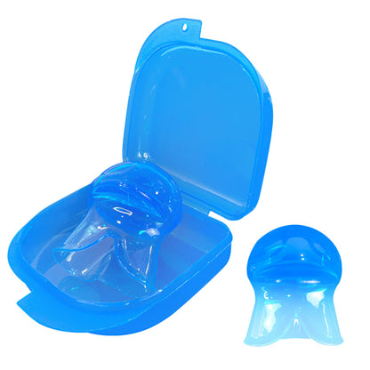 Anti-Snoring Tongue Stabilizing Mouthpiece Sleep Aid with Storage Case Blue