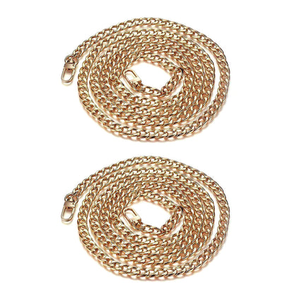 2Pcs 120cm Replacement Metal Shoulder Strap for Handbag Purse Chain Gold