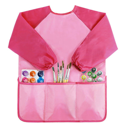 Kids Art Smock Waterproof Painting & Craft Apron for Children Also for Cooking  Pink