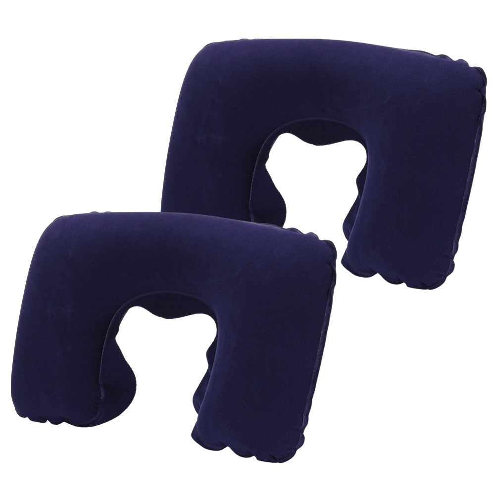 2 Pack Inflatable Travel Neck Pillow-Royal Blue