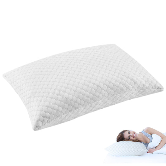 Shredded Memory Foam Pillows for Sleeping with Washable Cooling Cover White