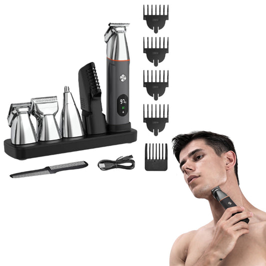 Electric Hair Clippers Kit Cordless Hair Trimmer for Body Facial Silver