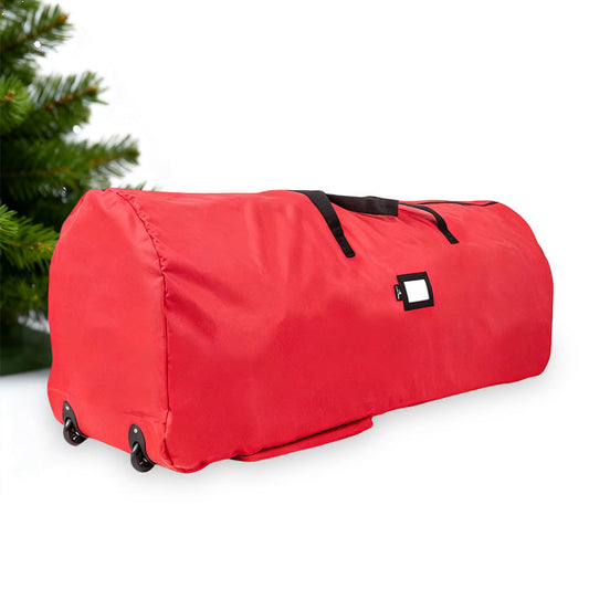 Rolling Christmas Tree Storage Bag with Handle - Red