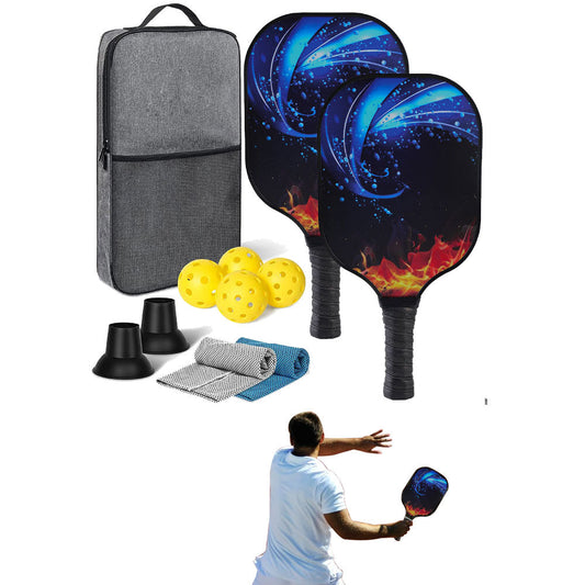 Fiberglass Pickleball Game Set 2 Pcs Pickleball Paddles with 4 Balls Style 2