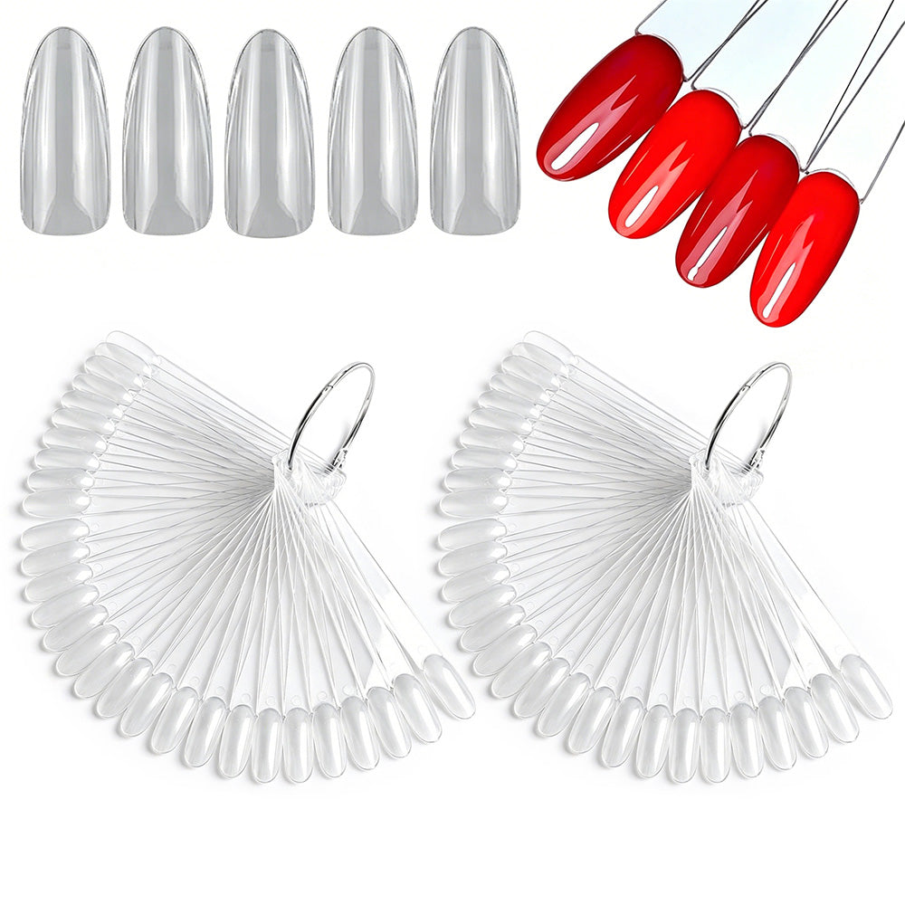 100 PCS Clear Nail Swatch Sticks -Round