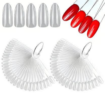 100 PCS Clear Nail Swatch Sticks -Round