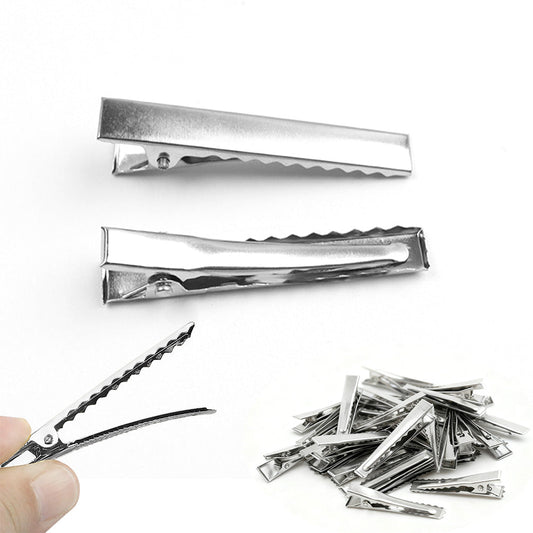 100-Pack Silver Metal Hair Clips for Kids and Women DIY Craft Hairpins S