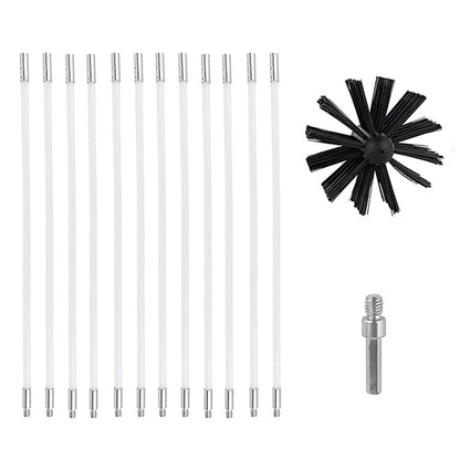 Chimney Cleaning Brush Kit for Fireplace & Flue with Extendable Rods Style 2