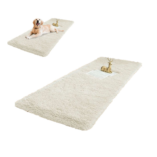 Non Slip Floor Mats Long Bedroom Rugs Fluffy Floor Mat Beige