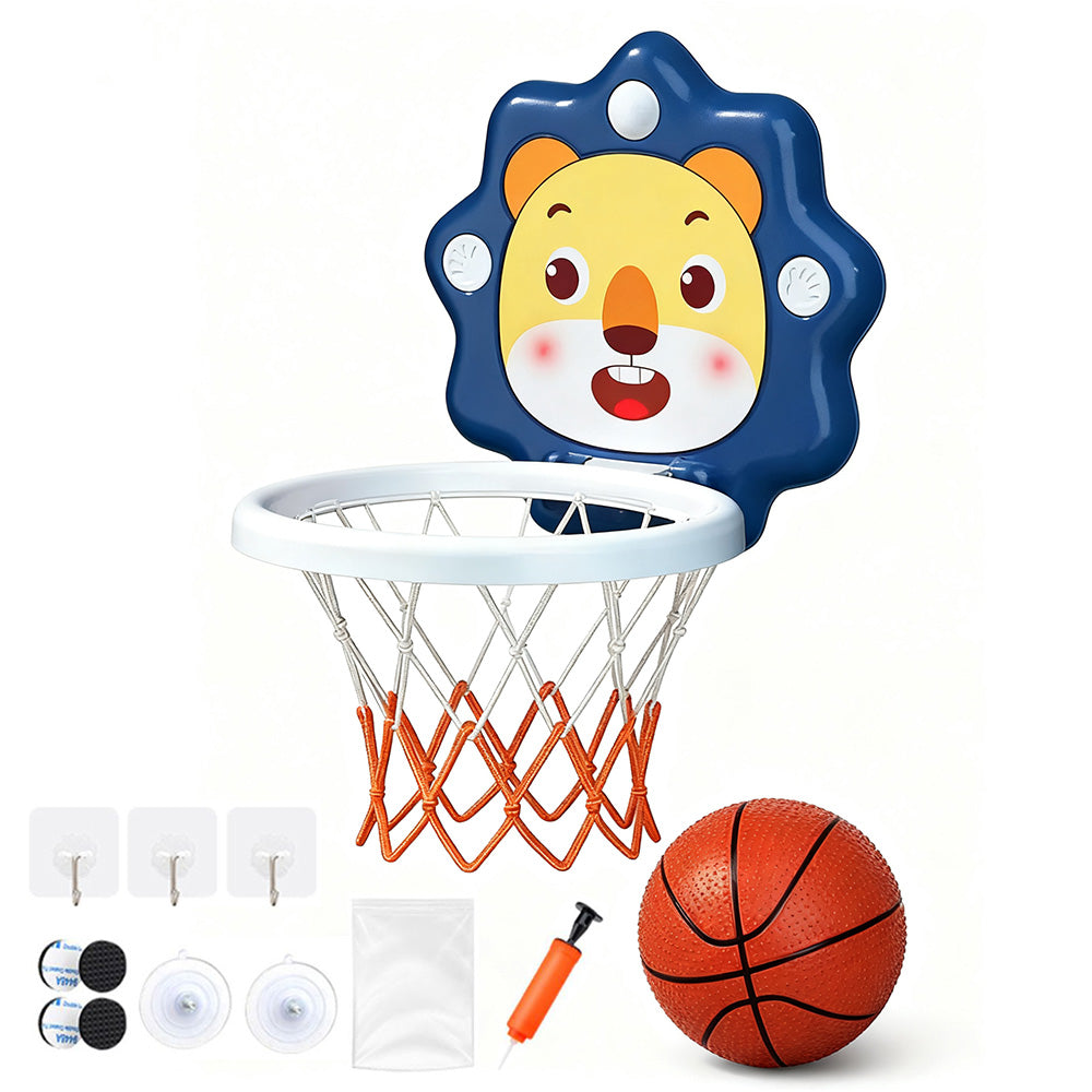 Adjustable Indoor Basketball Hoop for Kids ¨C Toddlers Mini Basketball Set Blue