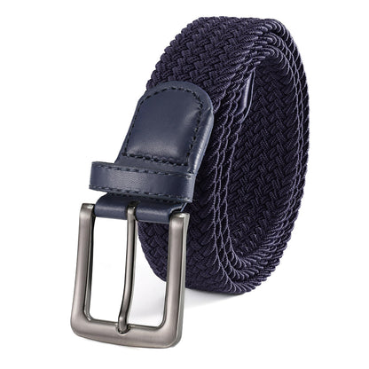 Elastic Braided Stretch Belt for Golf Pants Casual Shorts Jeans-Dark Blue