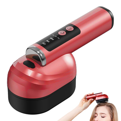 Wireless Electric Hair Comb with Vibration and Oil Mist Spray-Red